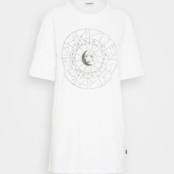 Noisy May // Zodiac 2/4 Sleeve Tee | Bright White // Size Medium // BNWT - Picture 1 of 8